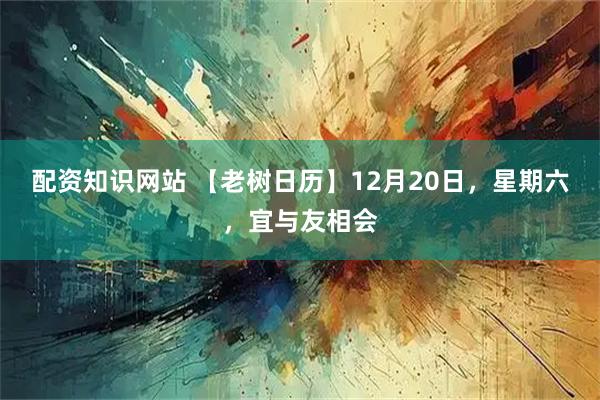配资知识网站 【老树日历】12月20日，星期六，宜与友相会